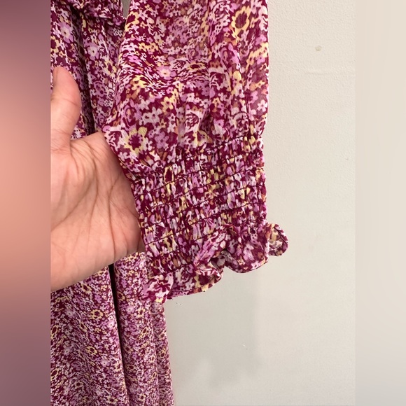 Anthropologie Pink Floral Midi Dress - Picture 6 of 11